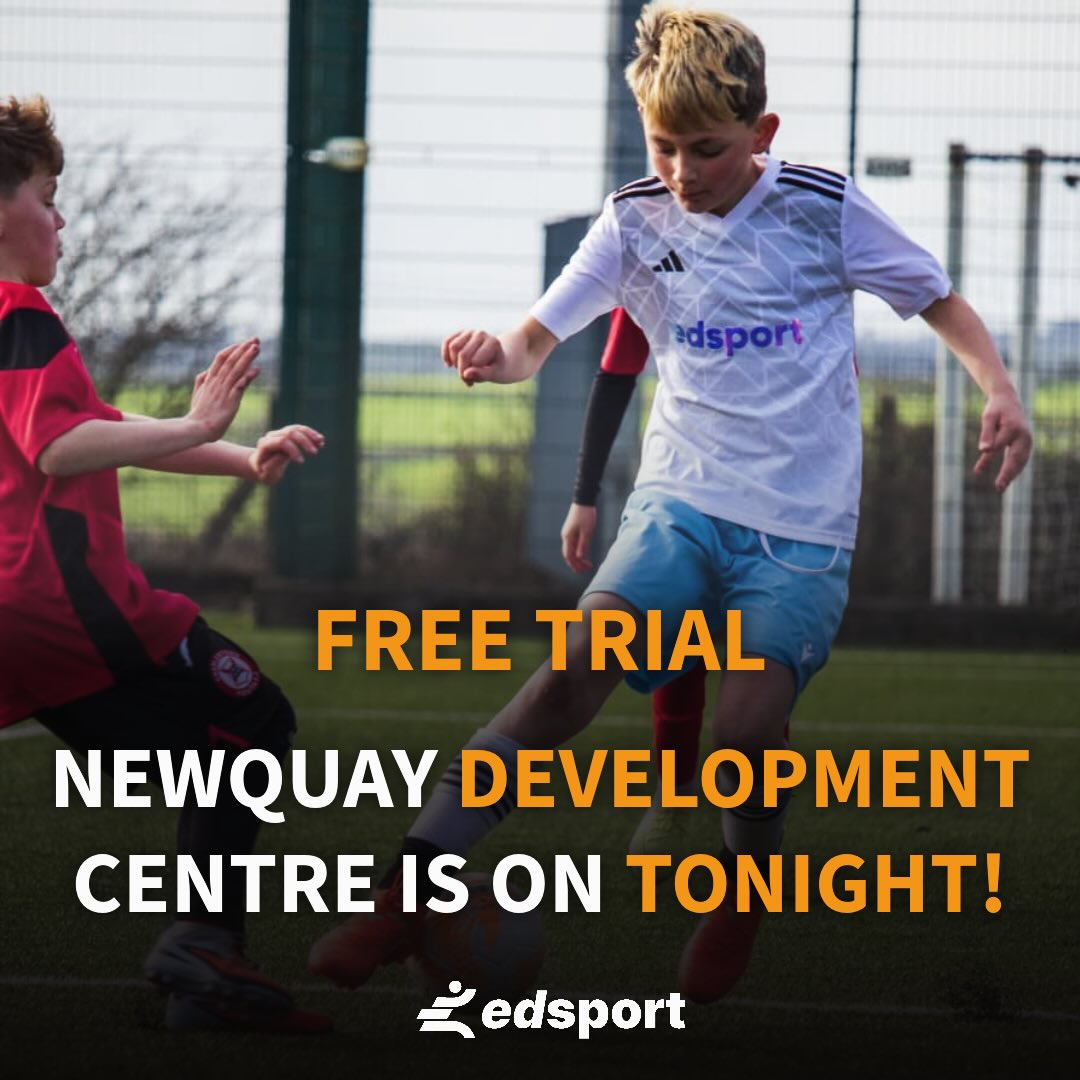 Newquay development centre is ON TONIGHT!
Come along for a free trial. Message for more details and save your space 🙌
#newquay #cornwall #kidscornwall #footballcoaching #lovenewquay