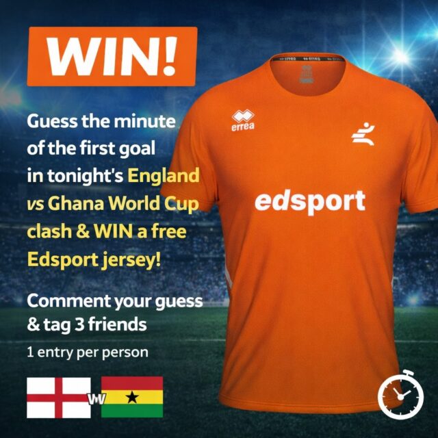 🔥 WIN your own Edsport training jersey! 🔥
Guess the minute of the first goal in tonight’s England vs Ghana World Cup clash and you could score a free Edsport training top in your preferred size!
⚽ Comment your minute guess below
👥 Tag 3 friends so they can join in too
🚫 Only 1 entry per person
📦 Delivery within 7–10 days
Let’s see who’s got the sharpest football instincts — good luck, team! 🏆
#englandghana #footballcompetition #englandworldcup #football #cornwall